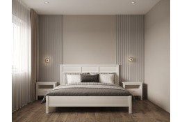 Кровать 140 Н Рауна из массива сосны (белый воск)