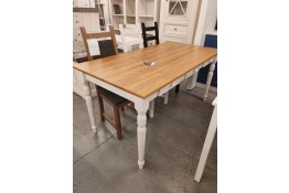 Стол обеденный Антарес 160 массив сосны (белый воск/мед) (образец с выставки)