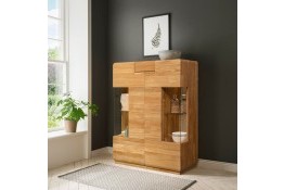 Шкаф с витриной из массива дуба FAINA 2.1