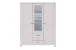 Шкаф для одежды Фьорд 123 массив сосны (белый воск)