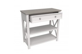 Консоль Форест (тумба01) массив сосны (белый воск/антрацит)