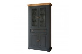 Шкаф для посуды 221 Антарес массив сосны (графит/бейц-масло)