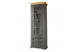 Шкаф для посуды 12 Антарес массив сосны (графит/бейц-масло)