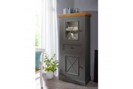 Шкаф для посуды 111 Антарес массив сосны (графит/бейц-масло)