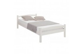 Кровать односпальная массив сосны Гольф 90х200 (белый воск)