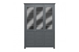 Шкаф со стеклом Рауна 30 из массива сосны (графит)