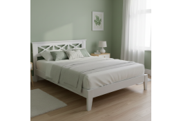 Кровать 160 Форест из массива сосны (белый воск)