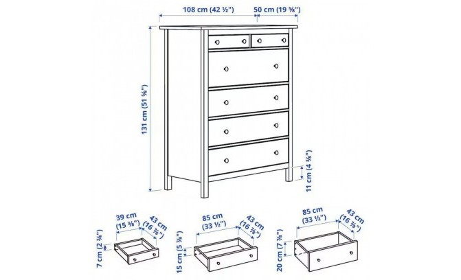 Комод 06 Кантри массив сосны (HEMNES)