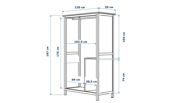 Шкаф для одежды 20SW Кантри массив сосны (HEMNES)