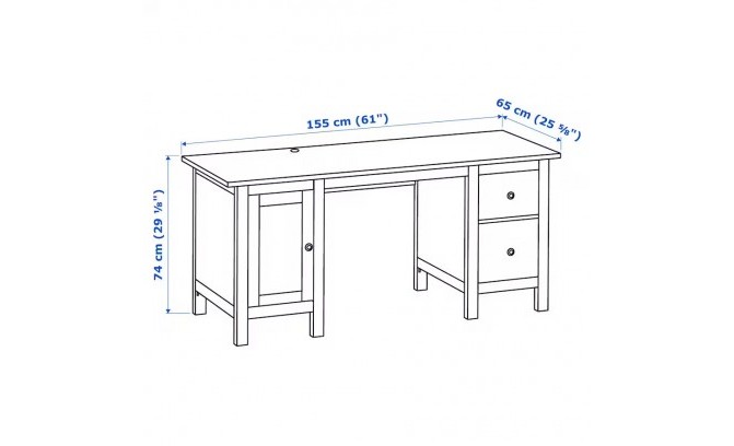 Стол письменный 12 Кантри массив сосны (HEMNES)