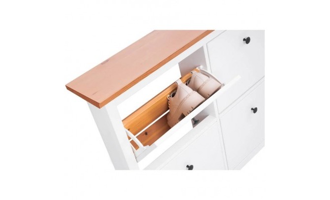 Тумба 04 Кантри массив сосны (HEMNES) белый/браун