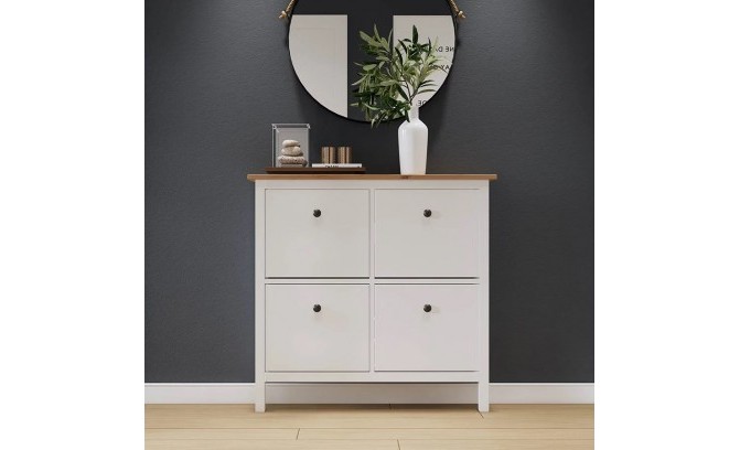Тумба 04 Кантри массив сосны (HEMNES) белый/браун