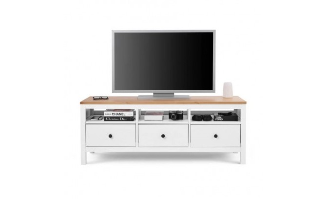 Тумба ТВ 03 Кантри массив сосны (HEMNES) белый/браун