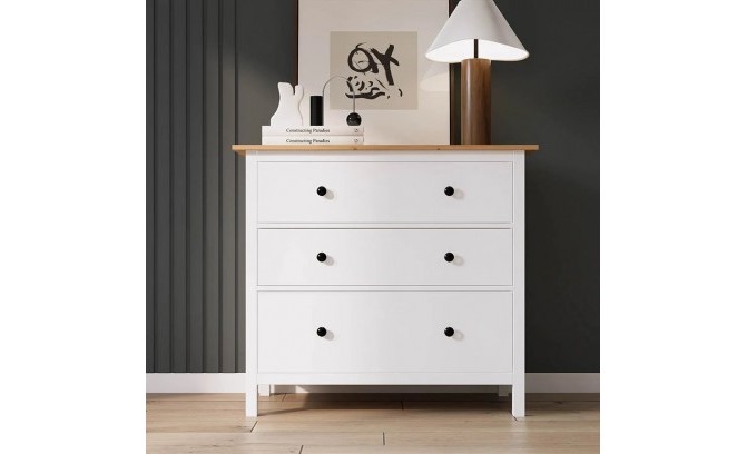 Комод 03 Кантри массив сосны (HEMNES) белый лак/браун