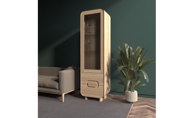 Шкаф-витрина из массива дуба DEO 1