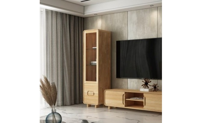 Шкаф-витрина из массива дуба DEO 1