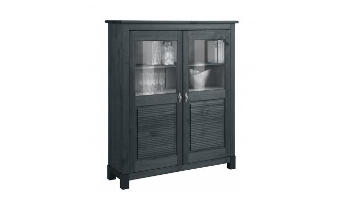 Шкаф для посуды 20 Рауна из массива сосны (графит)