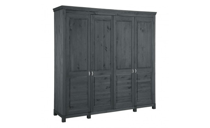 Шкаф для одежды 40 Рауна из массива сосны (графит)