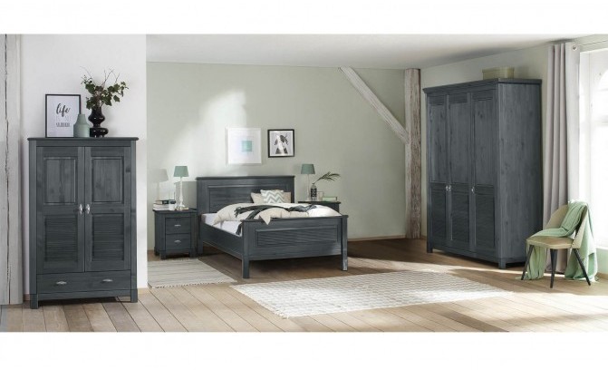 Стол письменный 04 Рауна массив сосны (графит)