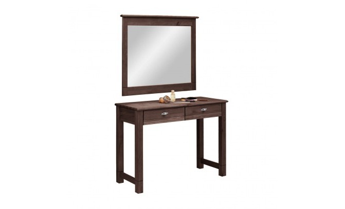 Зеркало навесное в раме Рауна из массива сосны (терра)