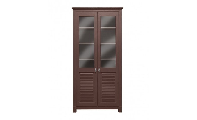 Шкаф со стеклом Рауна 20 из массива сосны (терра)