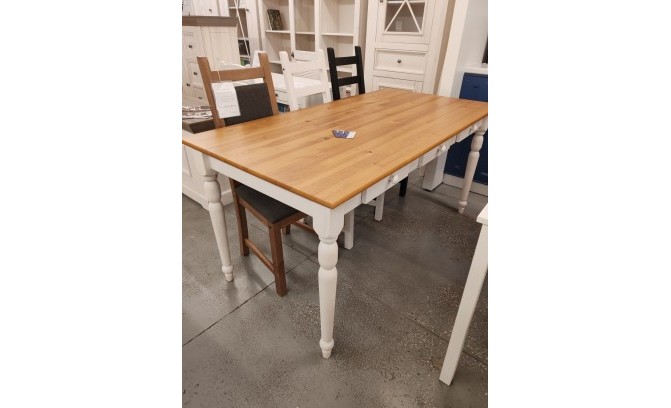 Стол обеденный Антарес 160 массив сосны (белый воск/мед) (образец с выставки)