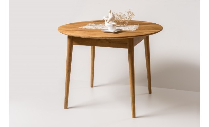 Стол обеденный круглый СКАНДИ 3 из массива дуба