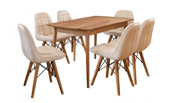 Стол обеденный СКАНДИ 2 из массива дуба