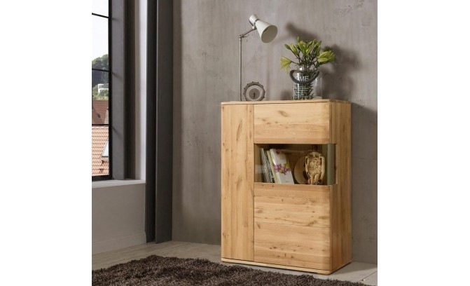 Шкаф с витриной MILTON 2 из массива дуба