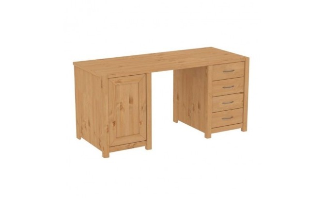 Стол письменный двухтумбовый Фьорд массив сосны (бейц масло)