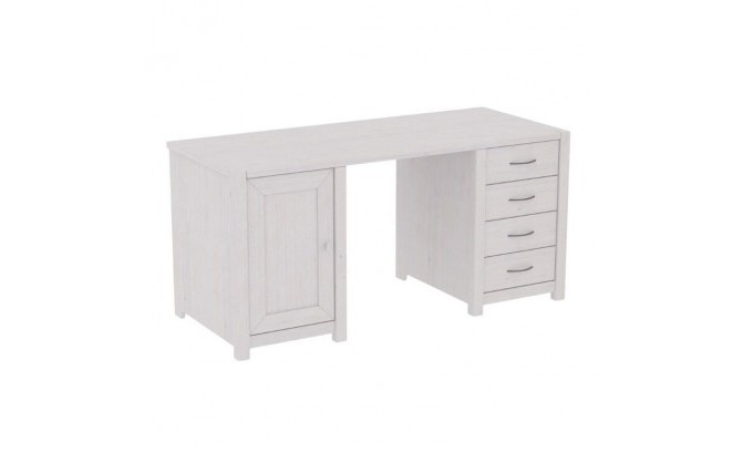 Стол письменный двухтумбовый Фьорд массив сосны (белый воск)