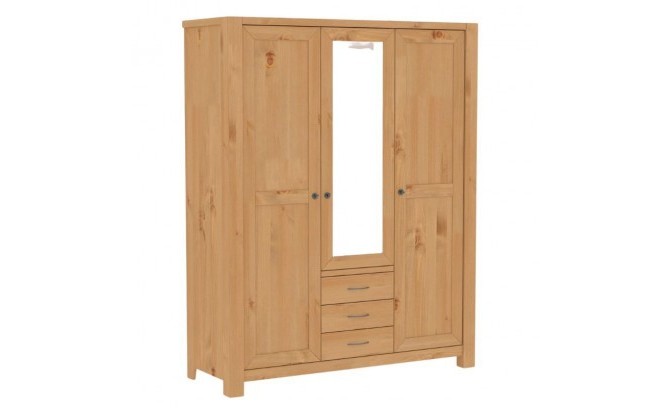Шкаф для одежды Фьорд 123 массив сосны (бейц масло)