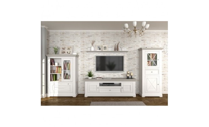 Тумба ТВ 201 Форест массив сосны (белый воск/бейц-масло)