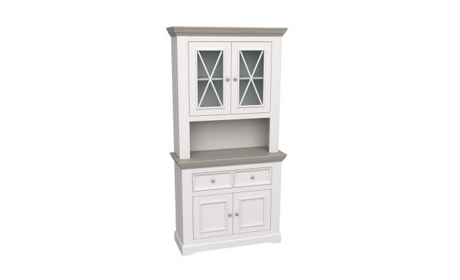 Тумба буфета Форест 222 массив сосны (белый воск/антрацит)