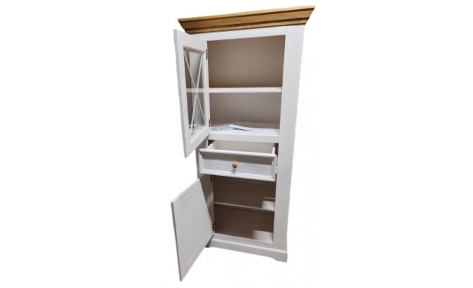 Шкаф для посуды 111 Форест массив сосны (белый воск/бейц-масло)