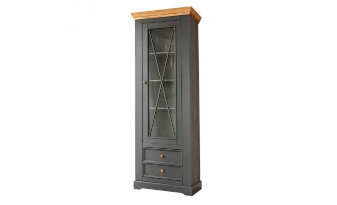 Шкаф для посуды 12 Антарес массив сосны (графит/бейц-масло)