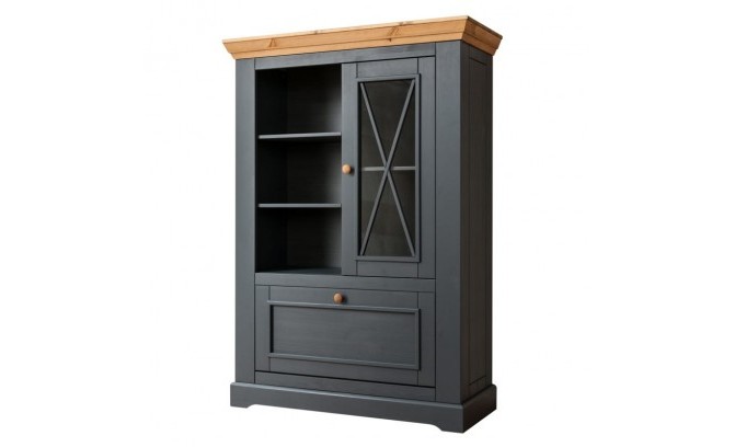 Тумба 101 Антрацит массив сосны (графит/бейц-масло)