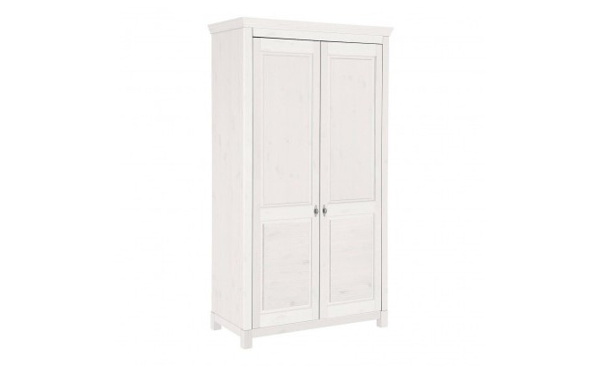 Шкаф для одежды 20 Рауна из массива сосны (белый воск)