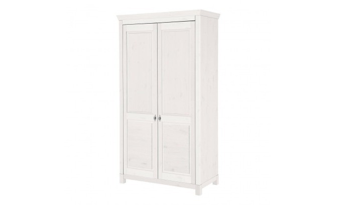 Шкаф для одежды 20 Рауна из массива сосны (белый воск)