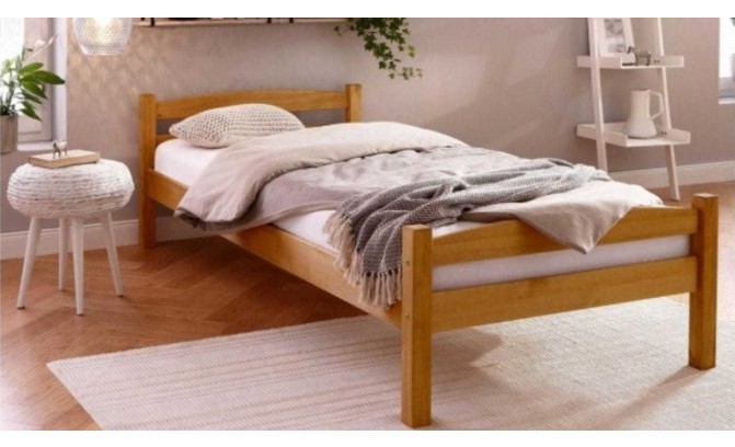 Кровать односпальная массив сосны Гольф 90х200 (бейц масло)