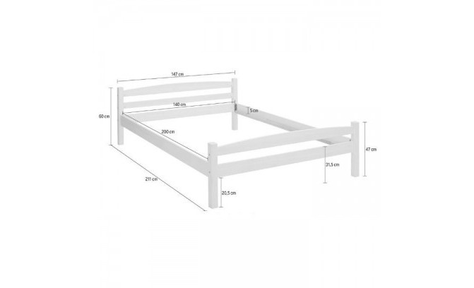 Кровать из массива сосны Гольф 140х200 (бейц масло)