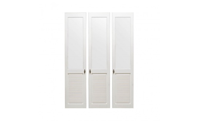 Комплект дверей к стеллажу Рауна 30 из массива сосны (белый воск)