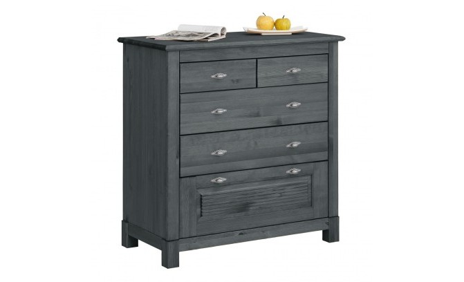 Комод 221 Рауна из массива сосны (графит)