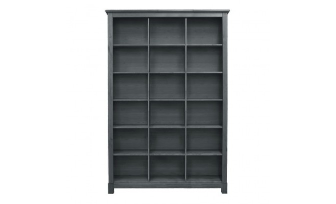 Стеллаж для книг Рауна 30 из массива сосны (графит)