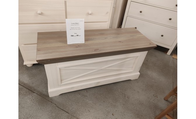 Сундук Форест массив сосны (белый воск/антрацит) с выставки