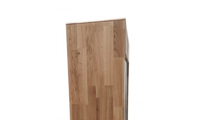 Шкаф со стеклом широкий из массива дуба под заказ