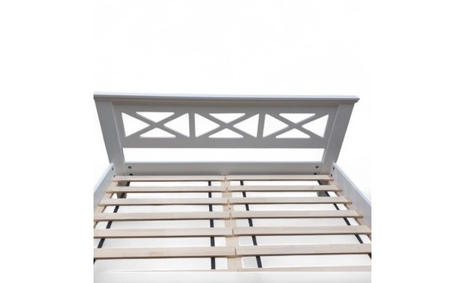 Кровать 180 Форест из массива сосны (белый воск)