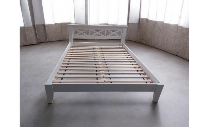 Кровать 180 Форест из массива сосны (белый воск)