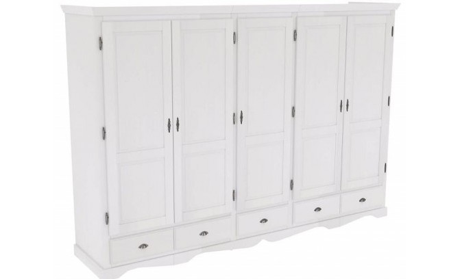 Шкаф для одежды 55 из массива сосны (белый воск УКВ)