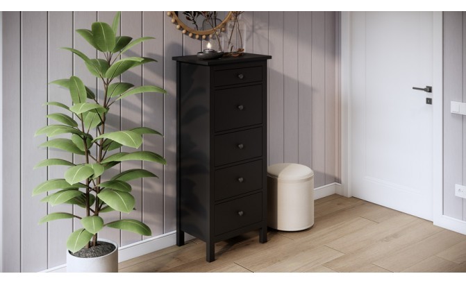 Комод Кантри 05 массив сосны (HEMNES) (черный)